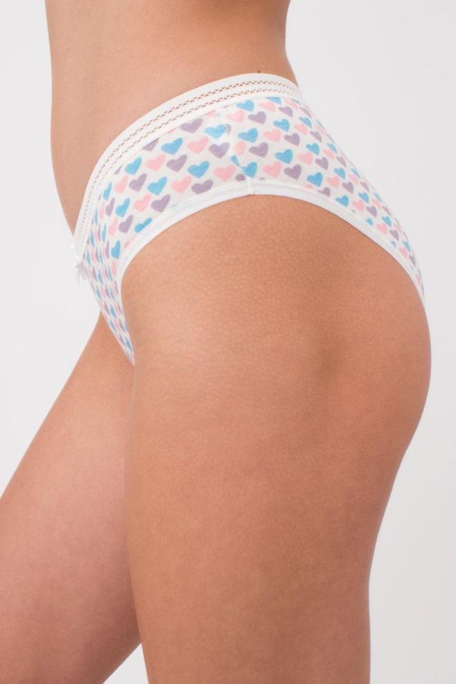 Жіночі труси сліпи Cotton print 2301/06 Giulia (milk hearts)
