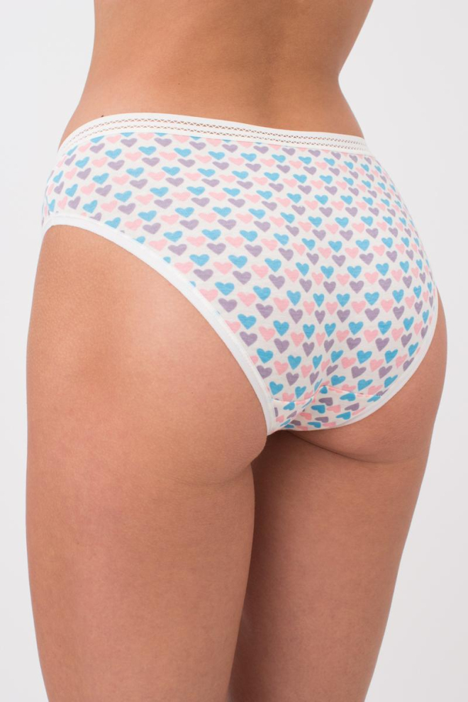 Жіночі труси сліпи Cotton print 2301/06 Giulia (milk hearts)