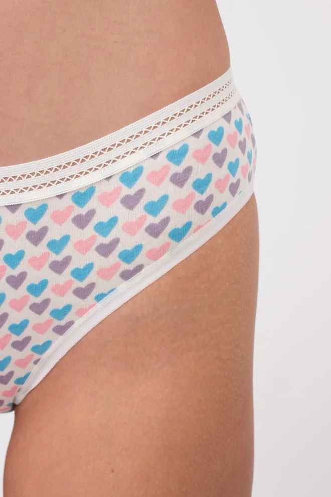 Женские трусы слипы Cotton print 2301/06 Giulia (milk hearts)