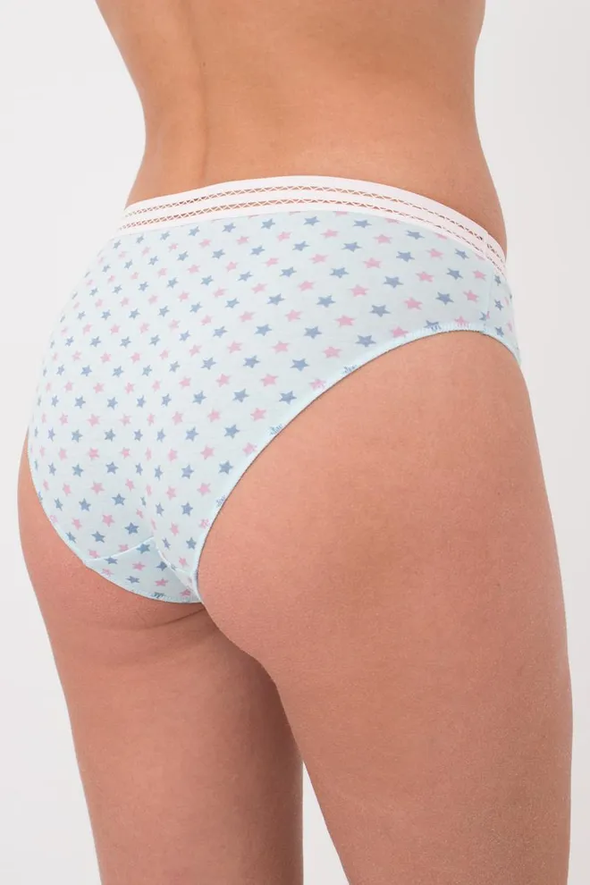 Женские трусы слипы Cotton print 2301/06 Giulia (blue stars)