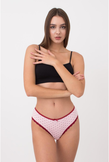 Жіночі труси сліпи Cotton print 2301/61 Giulia (pink dots)
