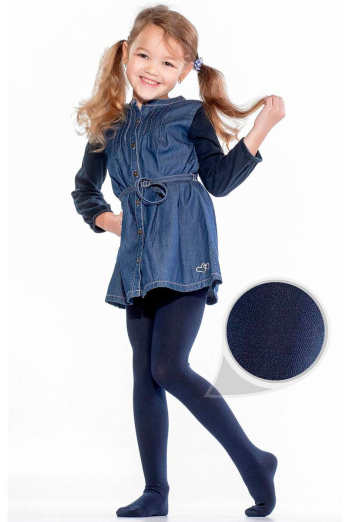 Дитячі однотонні бавовняні колготки D025 Junior Giulia (navy) Дитячі однотонні бавовняні колготки D025 Junior Giulia (navy)