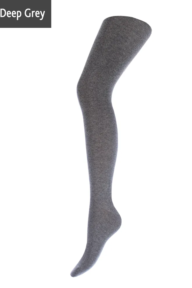 Детские однотонные хлопковые колготки D025 Junior melange Giulia (deep grey melange)