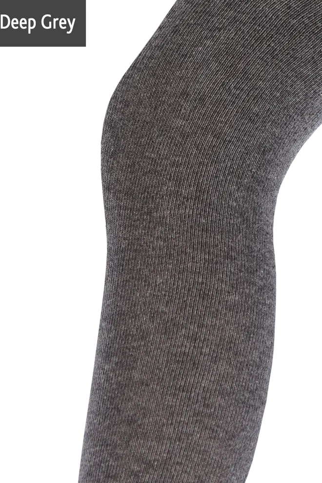Детские однотонные хлопковые колготки D025 Junior melange Giulia (deep grey melange)