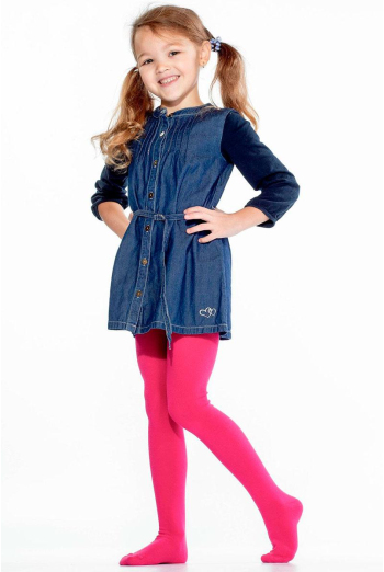 Дитячі однотонні бавовняні колготки D025 Kids Giulia (fuxia)