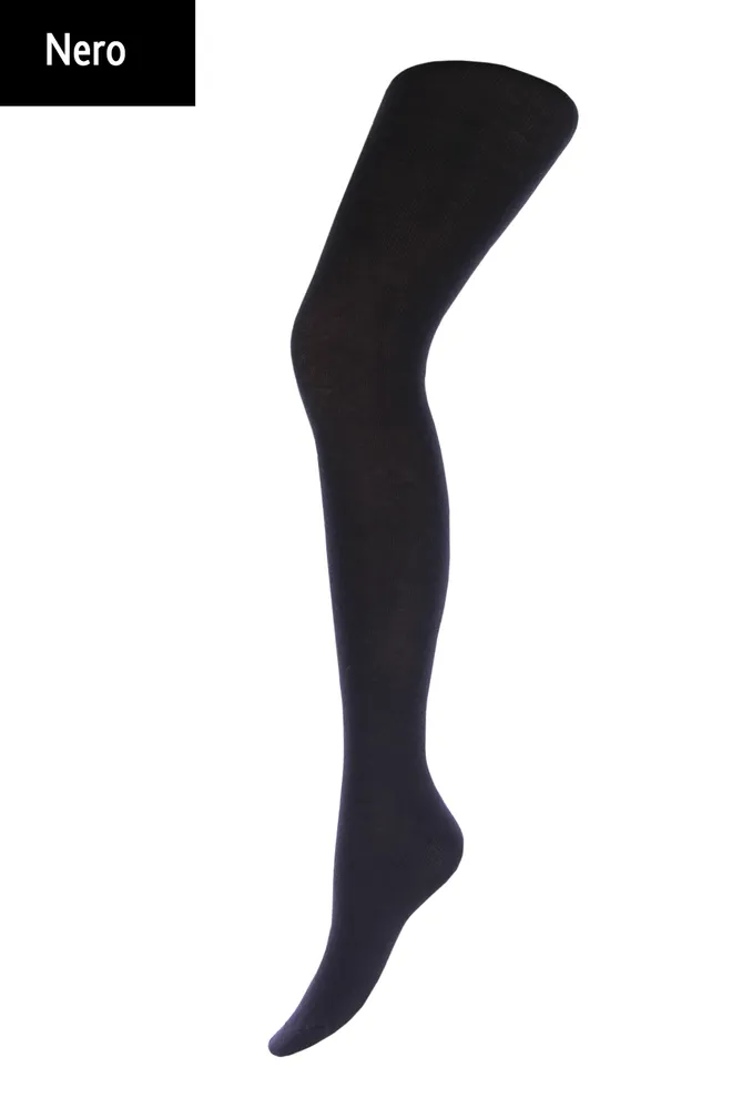 Детские однотонные хлопковые колготки D025 Teen girl classic Giulia (nero), черный