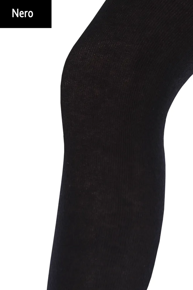 Детские однотонные хлопковые колготки D025 Teen girl classic Giulia (nero), черный