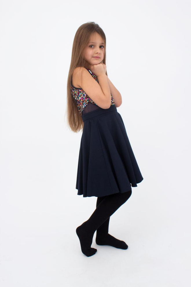 Дитячі однотонні бавовняні колготки D025 Teen girl classic Giulia (nero), чорний