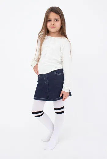 Дитячі бавовняні колготки D048 Teen girl Giulia (bianco)