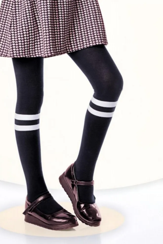 Дитячі бавовняні колготки D048 Teen girl Giulia (nero)