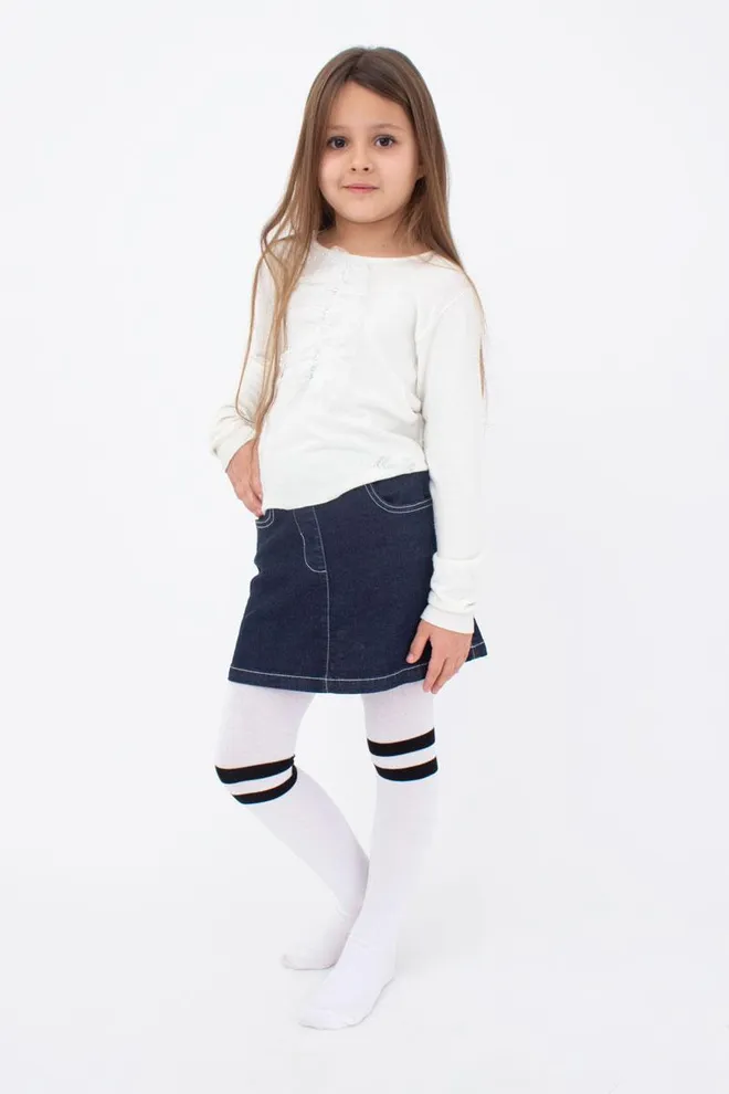 Дитячі бавовняні колготки D048 Teen girl Giulia (bianco)