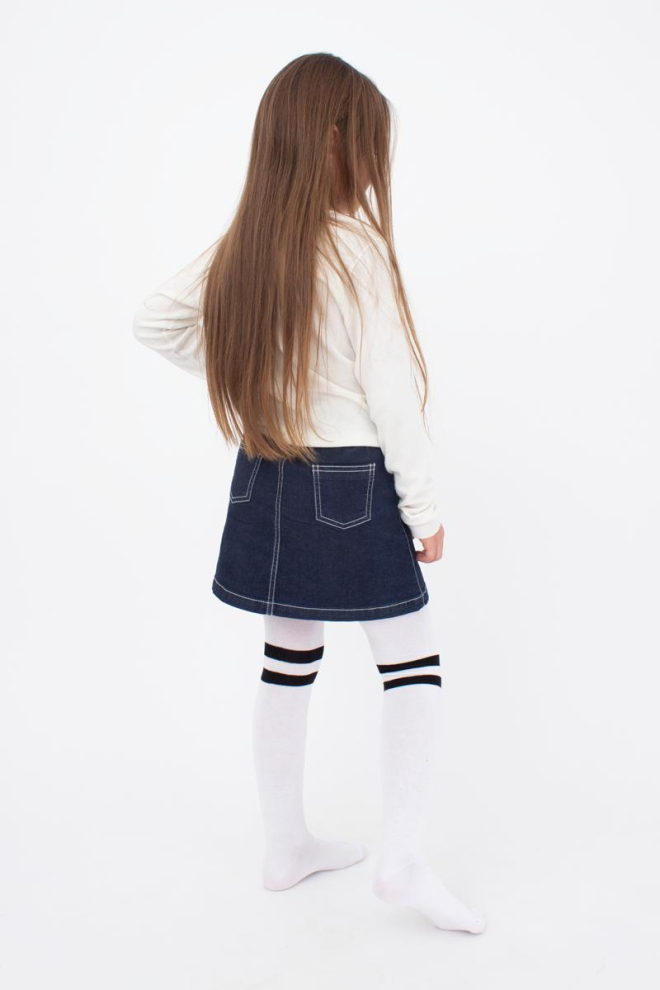 Дитячі бавовняні колготки D048 Teen girl Giulia (bianco)