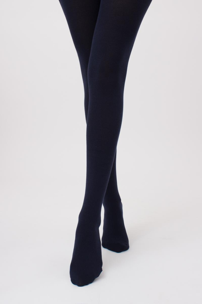 Теплі бавовняні колготки Delicate cotton 150 den Giulia (navy)