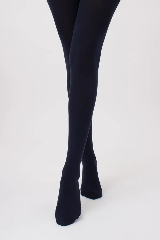 Теплые хлопковые колготки Delicate cotton 150 den Giulia (navy)