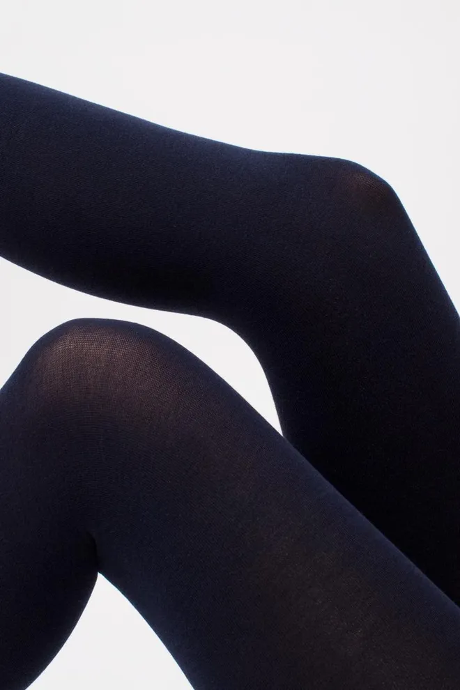 Теплые хлопковые колготки Delicate cotton 150 den Giulia (navy)