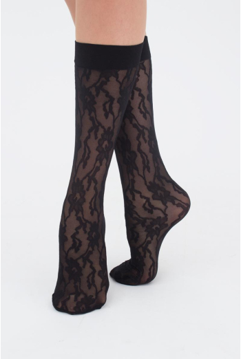 Жіночі капронові гольфи з мереживним малюнком DG-02 Giulia (nero) Жіночі капронові гольфи з мереживним малюнком DG-02 Giulia (nero)
