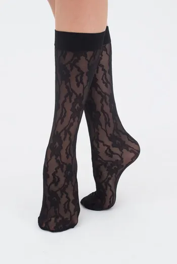 Жіночі капронові гольфи з мереживним малюнком DG-02 Giulia (nero)