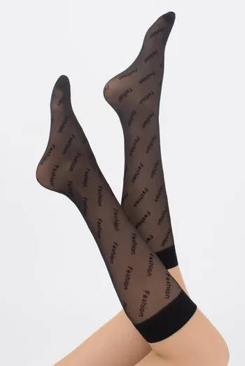 Женские капроновые гольфы с лого DG-03 Giulia (nero) Женские капроновые гольфы с лого DG-03 Giulia (nero)