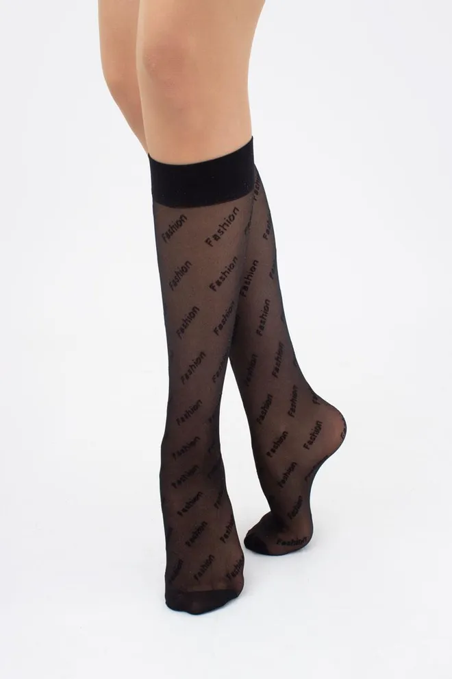 Жіночі капронові гольфи з лого DG-03 Giulia (nero)