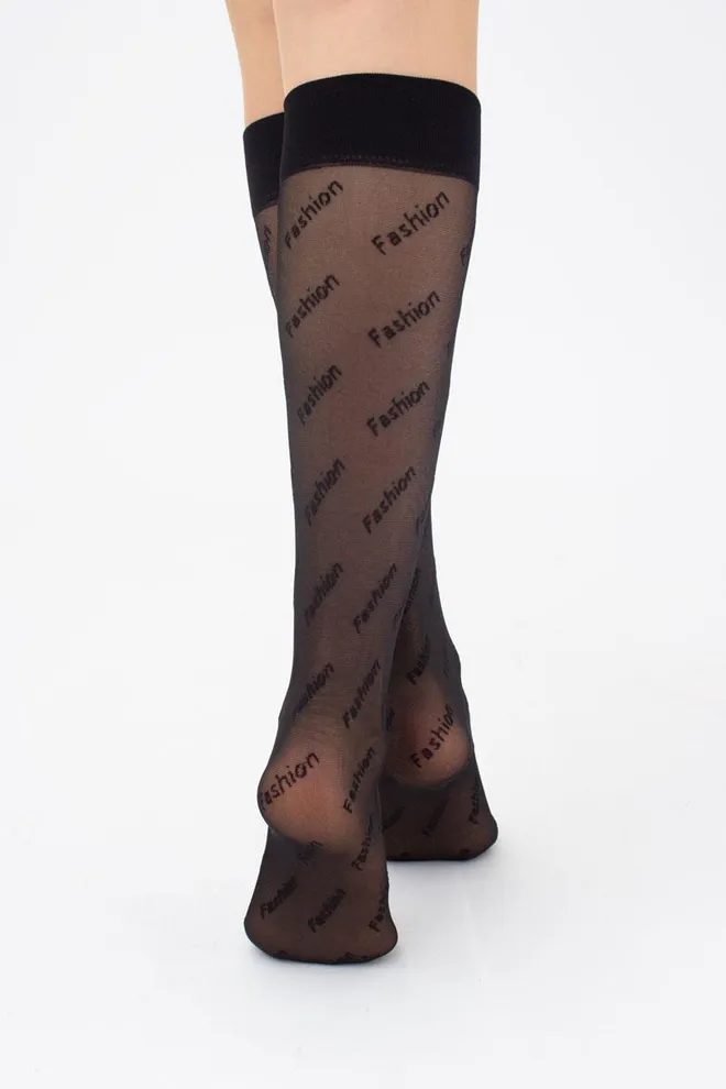 Жіночі капронові гольфи з лого DG-03 Giulia (nero)