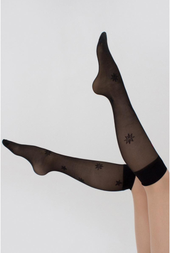 Гольфи прозорі з малюнками Dg-06 Giulia (nero), чорний Гольфи прозорі з малюнками Dg-06 Giulia (nero), чорний