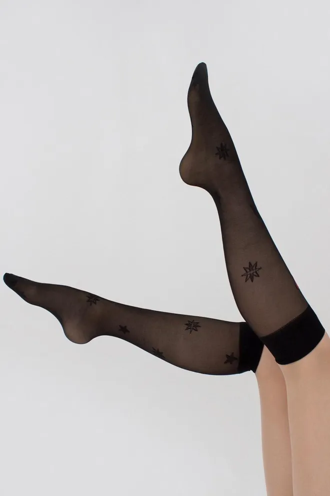 Гольфи прозорі з малюнками Dg-06 Giulia (nero), чорний