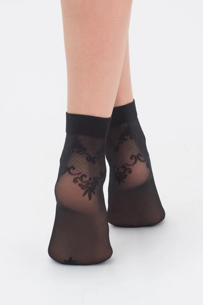 Капроновые носки с рисунком DN 02 Giulia (nero), черный