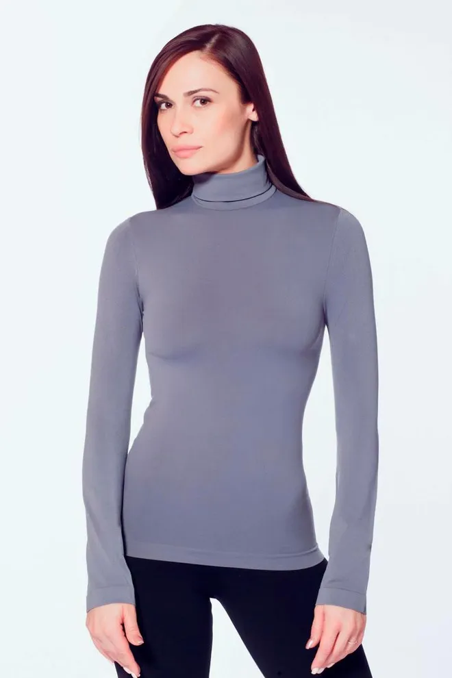 Безшовна водолазка DOLCEVITA MANICA LUNGA Giulia (sharkskin), сірий
