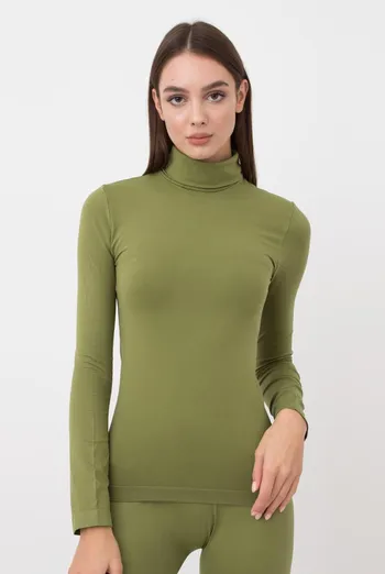 Бесшовная водолазка DOLCEVITA MANICA LUNGA Giulia (olive branch), зеленый
