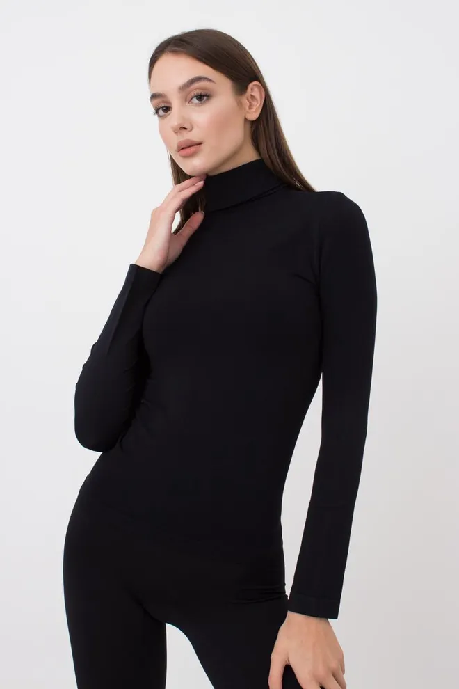 Безшовна водолазка DOLCEVITA MANICA LUNGA Giulia (nero), чорний