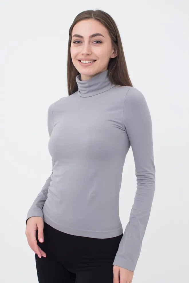 Безшовна водолазка DOLCEVITA MANICA LUNGA Giulia (sleet), сірий