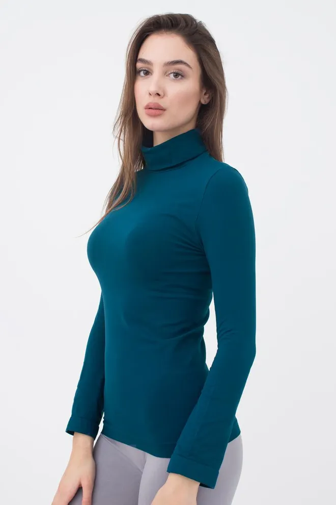 Безшовна водолазка DOLCEVITA MANICA LUNGA Giulia (navy peony), синій