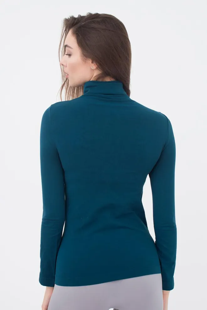 Безшовна водолазка DOLCEVITA MANICA LUNGA Giulia (navy peony), синій