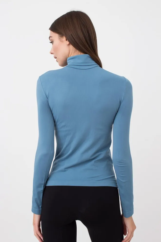 Безшовна водолазка DOLCEVITA MANICA LUNGA Giulia (spring lake), блакитний