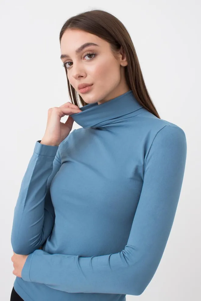 Безшовна водолазка DOLCEVITA MANICA LUNGA Giulia (spring lake), блакитний