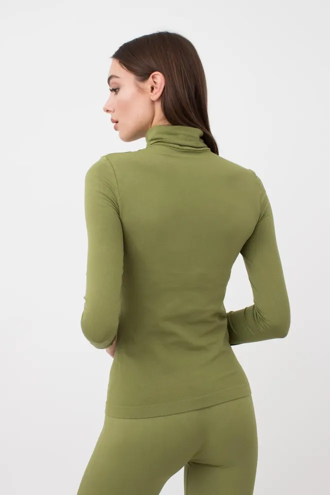 Безшовна водолазка DOLCEVITA MANICA LUNGA Giulia (olive branch), зелений