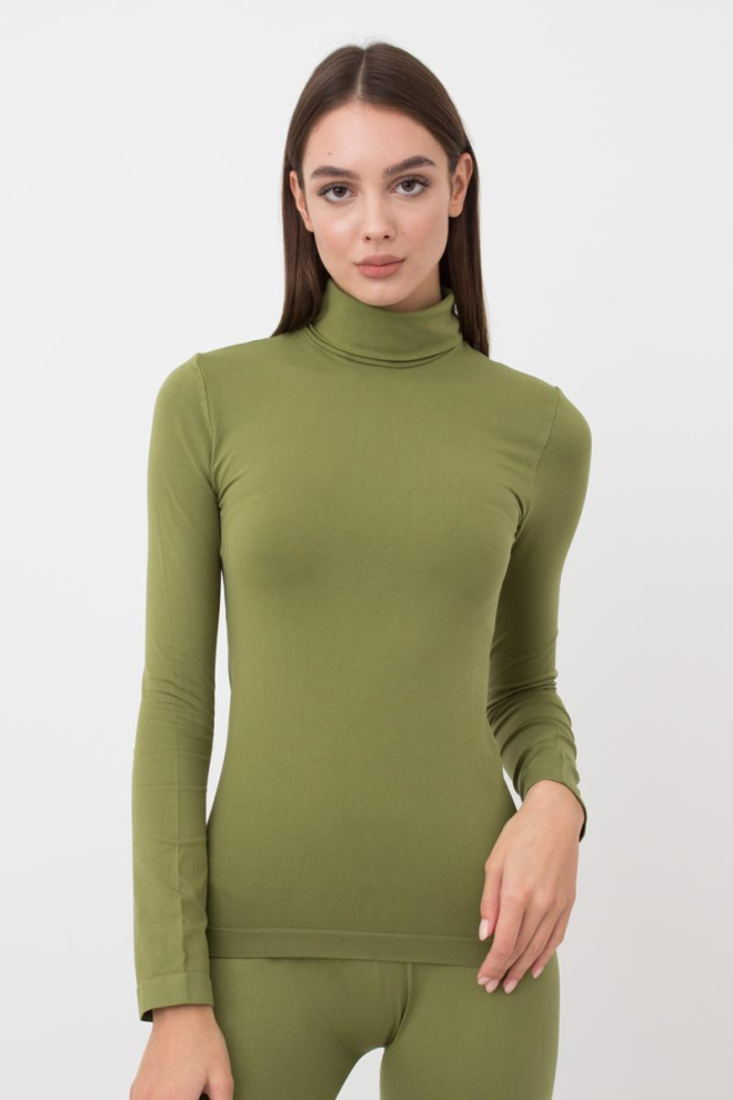 Безшовна водолазка DOLCEVITA MANICA LUNGA Giulia (olive branch), зелений