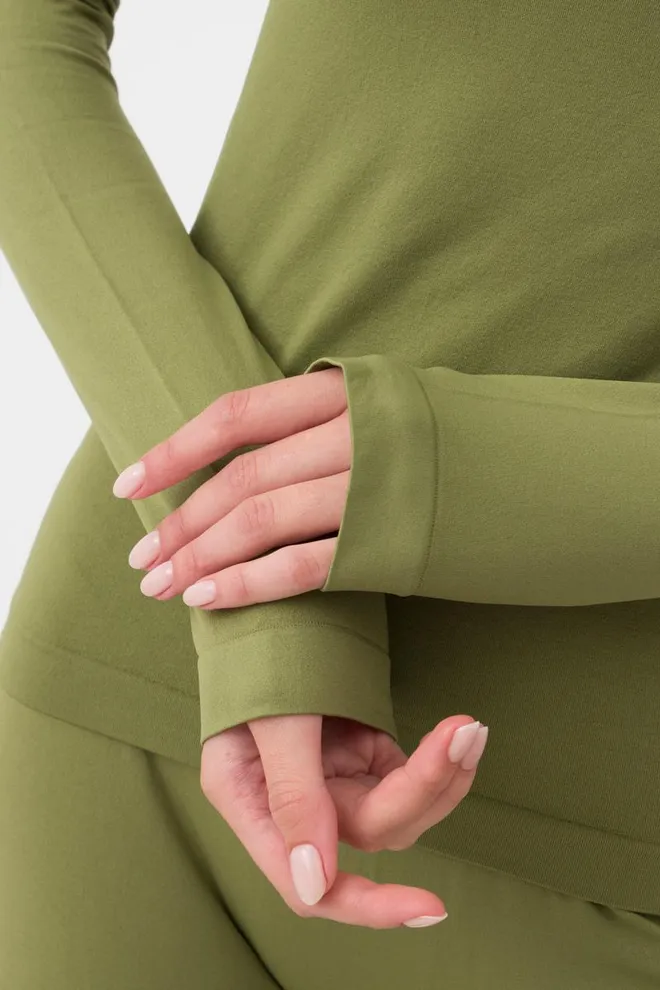 Безшовна водолазка DOLCEVITA MANICA LUNGA Giulia (olive branch), зелений