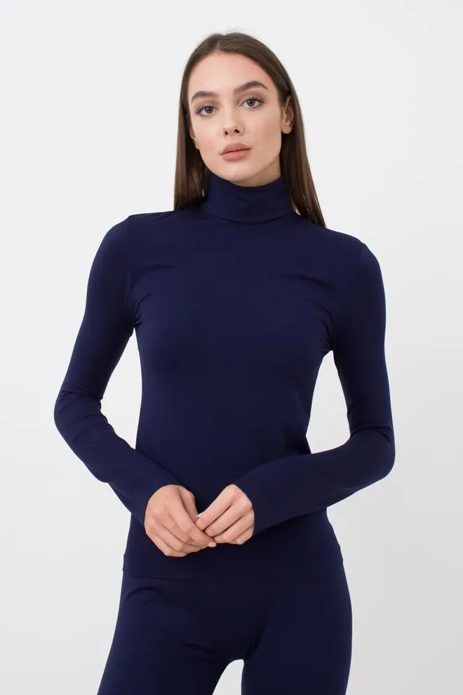 Безшовна водолазка DOLCEVITA MANICA LUNGA Giulia (rhodonite), синій