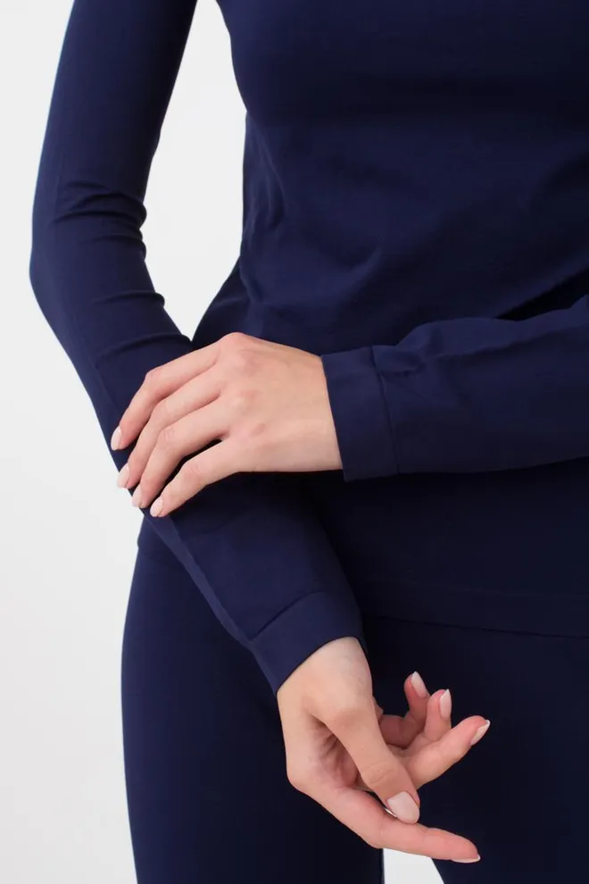 Безшовна водолазка DOLCEVITA MANICA LUNGA Giulia (rhodonite), синій