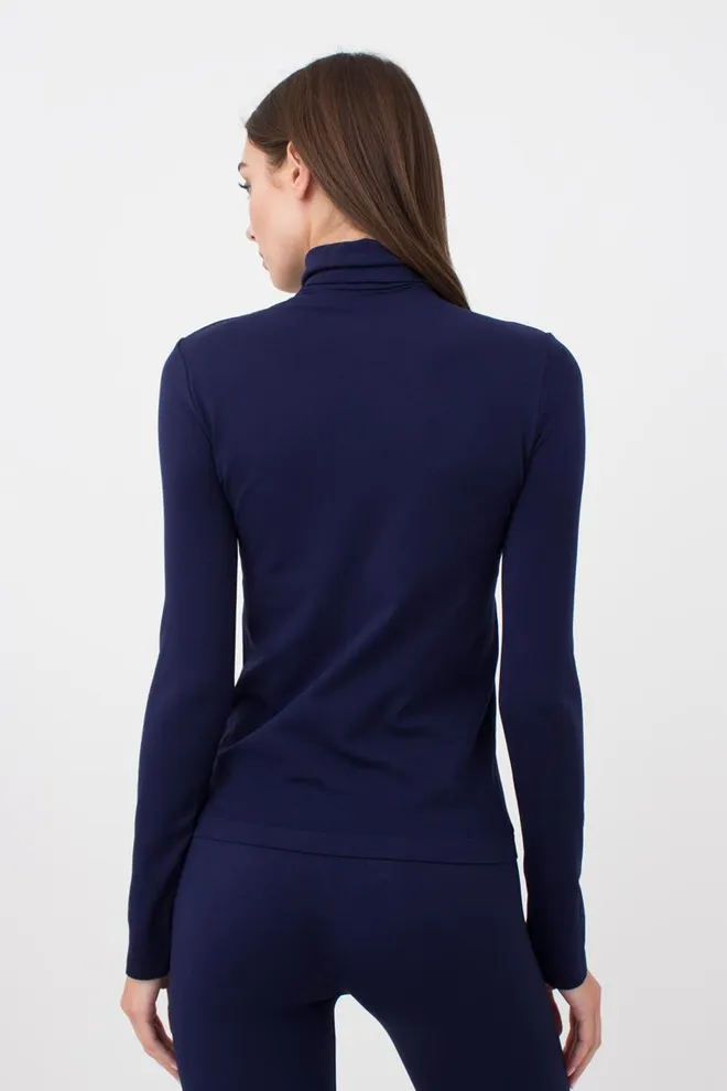 Безшовна водолазка DOLCEVITA MANICA LUNGA Giulia (rhodonite), синій