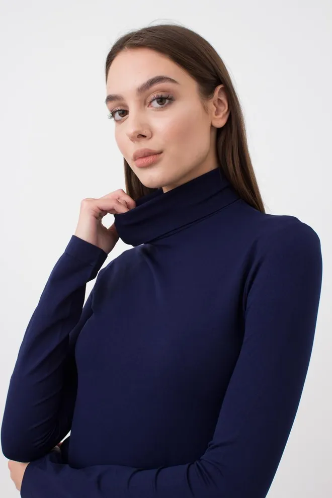 Безшовна водолазка DOLCEVITA MANICA LUNGA Giulia (rhodonite), синій