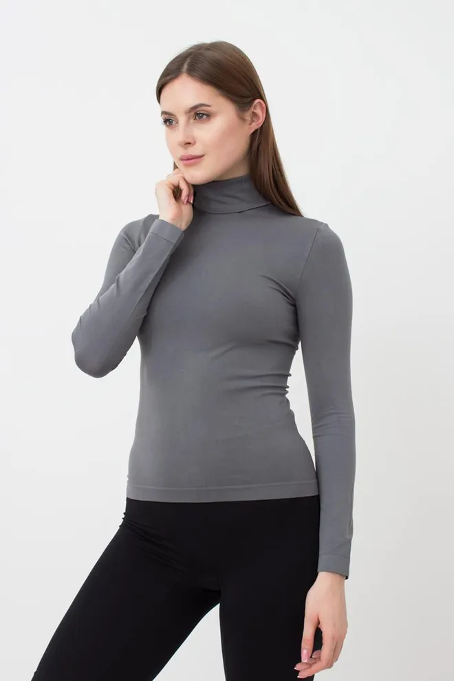 Безшовна водолазка DOLCEVITA MANICA LUNGA Giulia (poppy seed), сірий