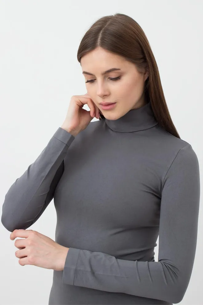 Безшовна водолазка DOLCEVITA MANICA LUNGA Giulia (poppy seed), сірий