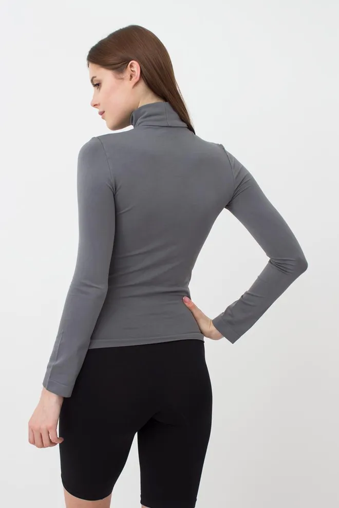 Безшовна водолазка DOLCEVITA MANICA LUNGA Giulia (poppy seed), сірий