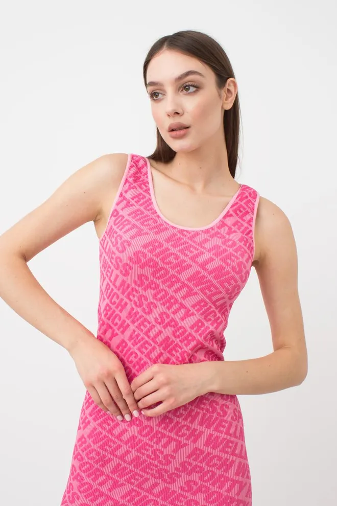 Безшовна сукня DRESS RIB WELLNESS Giulia (bubblegum), рожевий