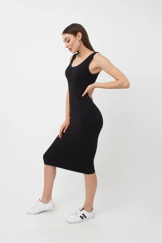 Безшовна сукня DRESS RIB WELLNESS Giulia (black), чорний