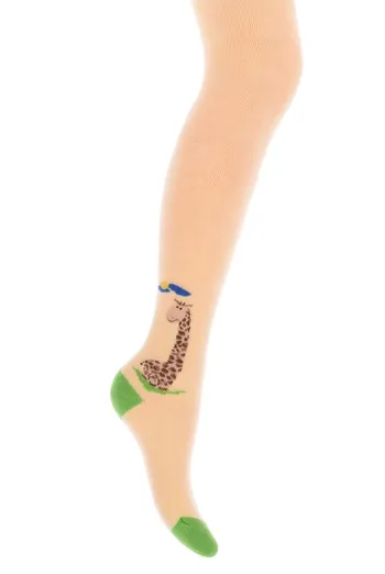 Детские колготки с жирафами DTe-001 Giulia (light yellow) Детские колготки с жирафами DTe-001 Giulia (light yellow)