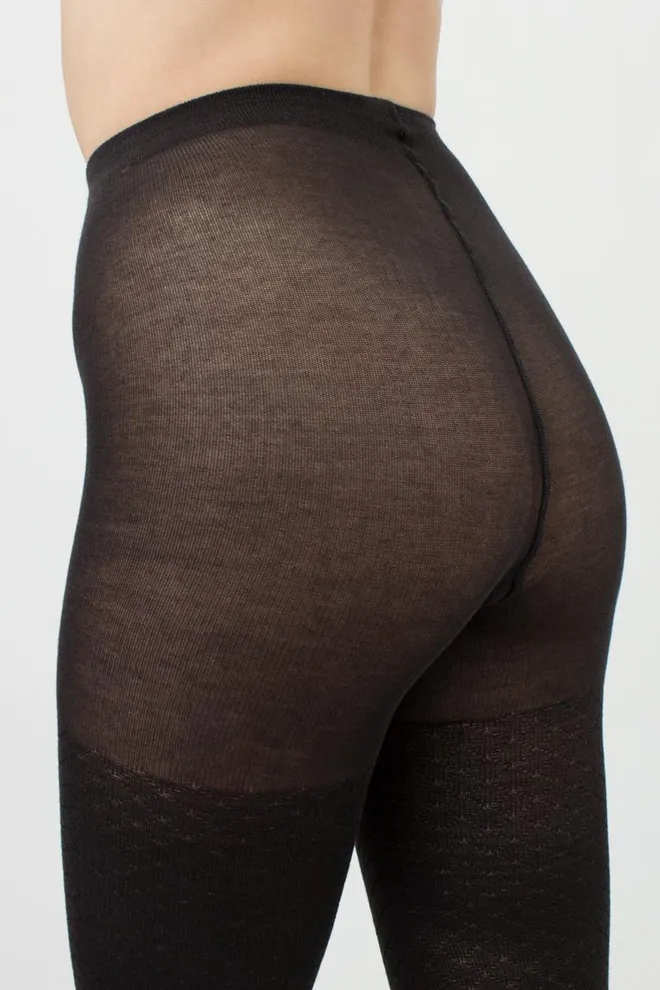 Колготки жіночі теплі з візерунком Eclipse 150 den model 5 Giulia (pirate black), чорний