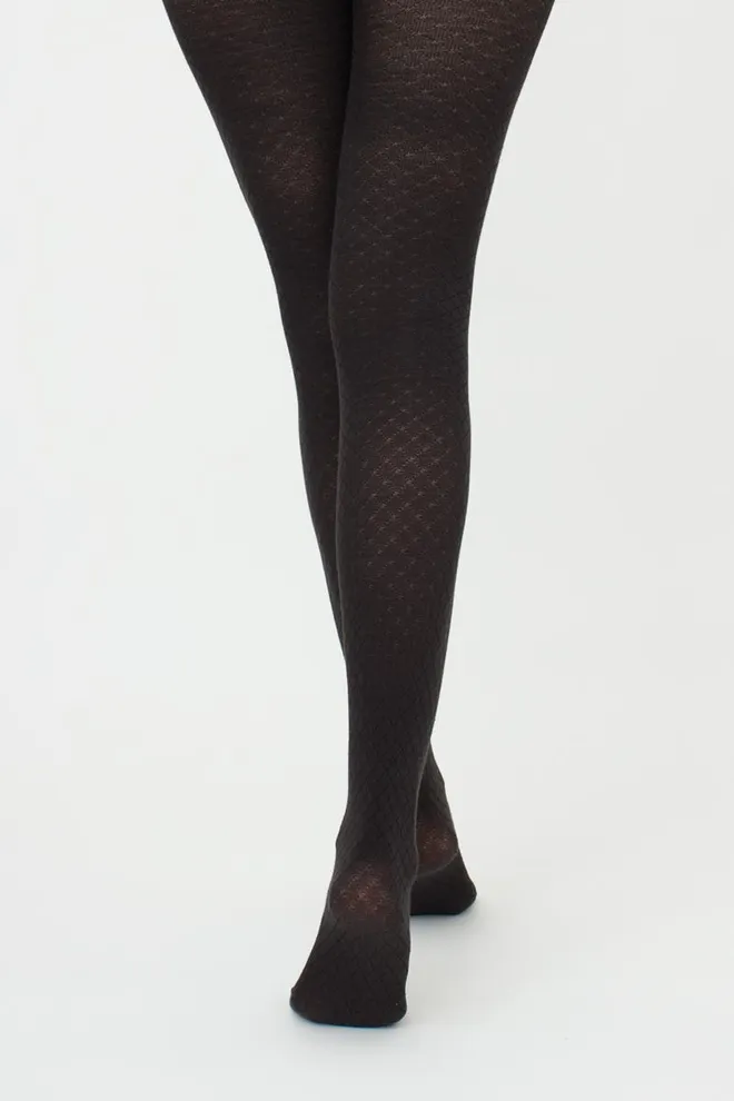 Колготки жіночі теплі з візерунком Eclipse 150 den model 5 Giulia (pirate black), чорний
